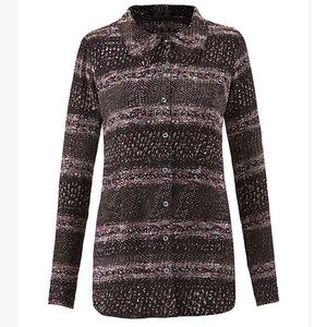 Cabi Paris blouse button up sheer black print style 3249 EUC Size small